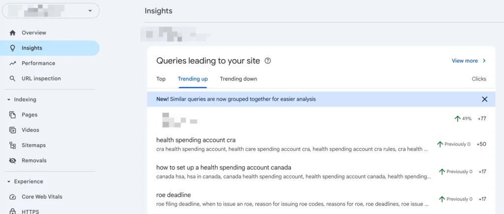 GSC new queries trends report