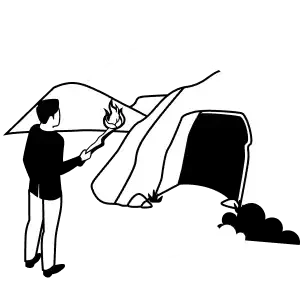 illustration cave exploration