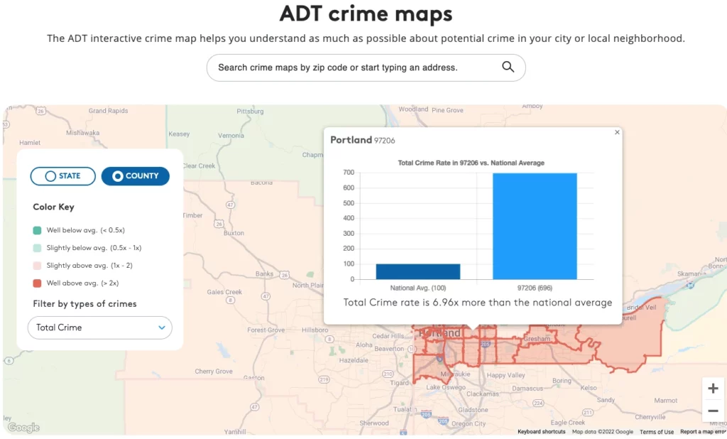 adt crime map portland